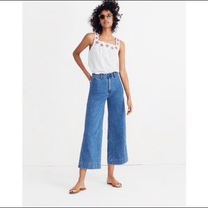 Madewell emmett wide-leg crop jean in rosalie wash